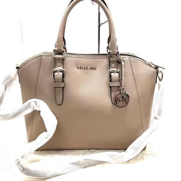 🔥🎁NWT! Michael Kors CIARA Satchel Handbag Large Truffle Msrp:$428.00 - Picture 2 of 7